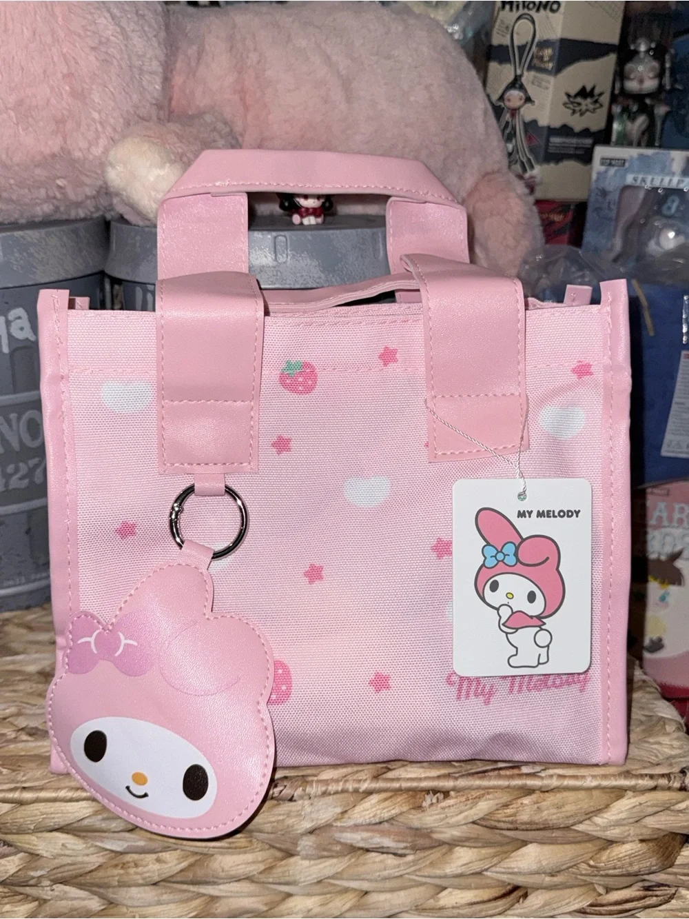 Sanrio My Melody Pink Mini Tote Bag with Matching Charm – New with Tags